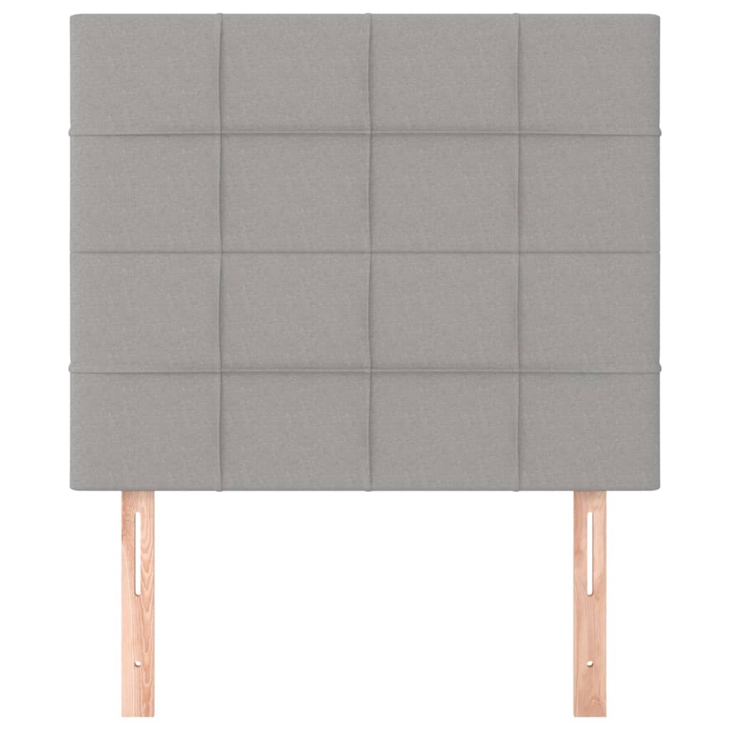 sengegavl lysegrå 90x5x118/128 cm stof