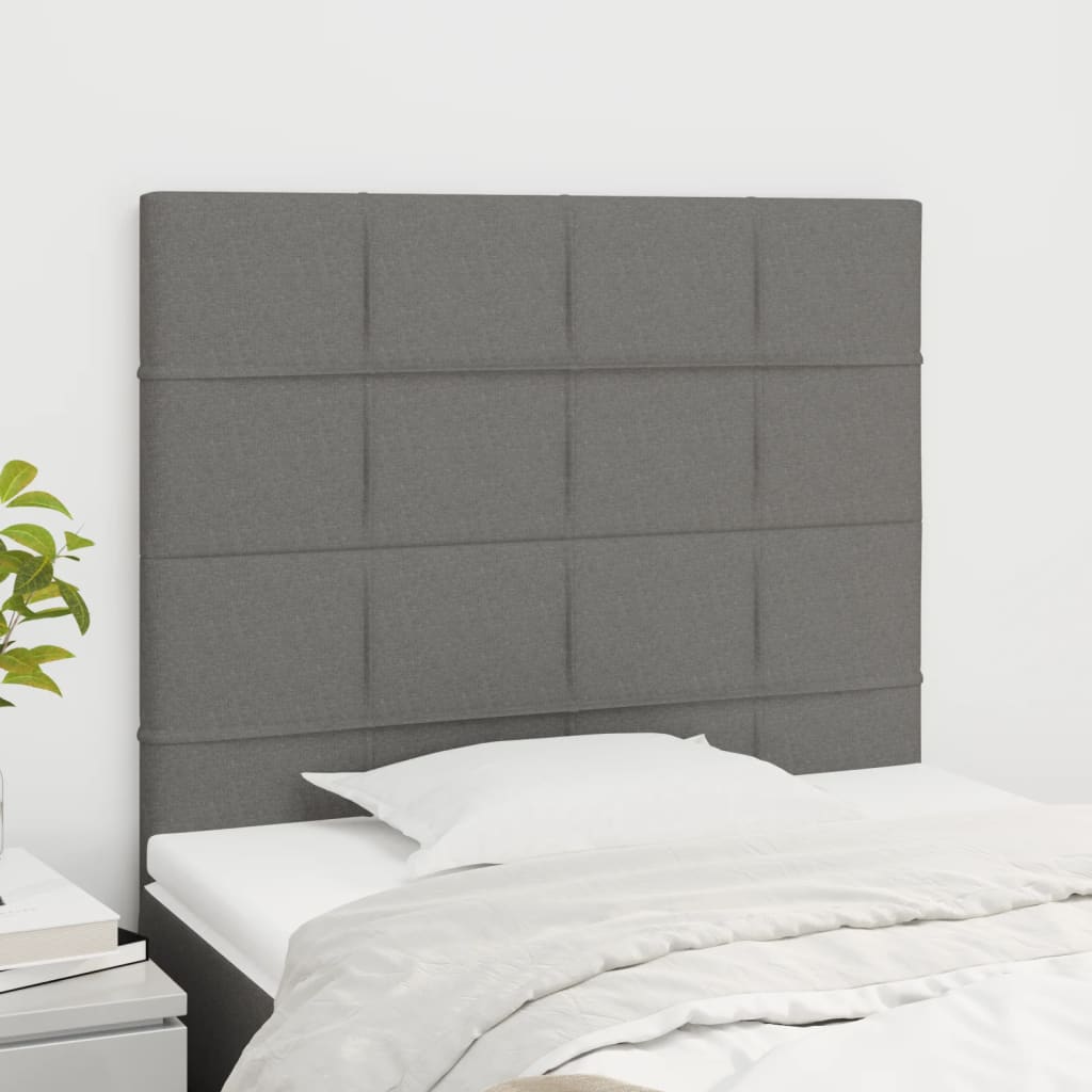 sengegavl mørkegrå 90x5x118/128 cm stof