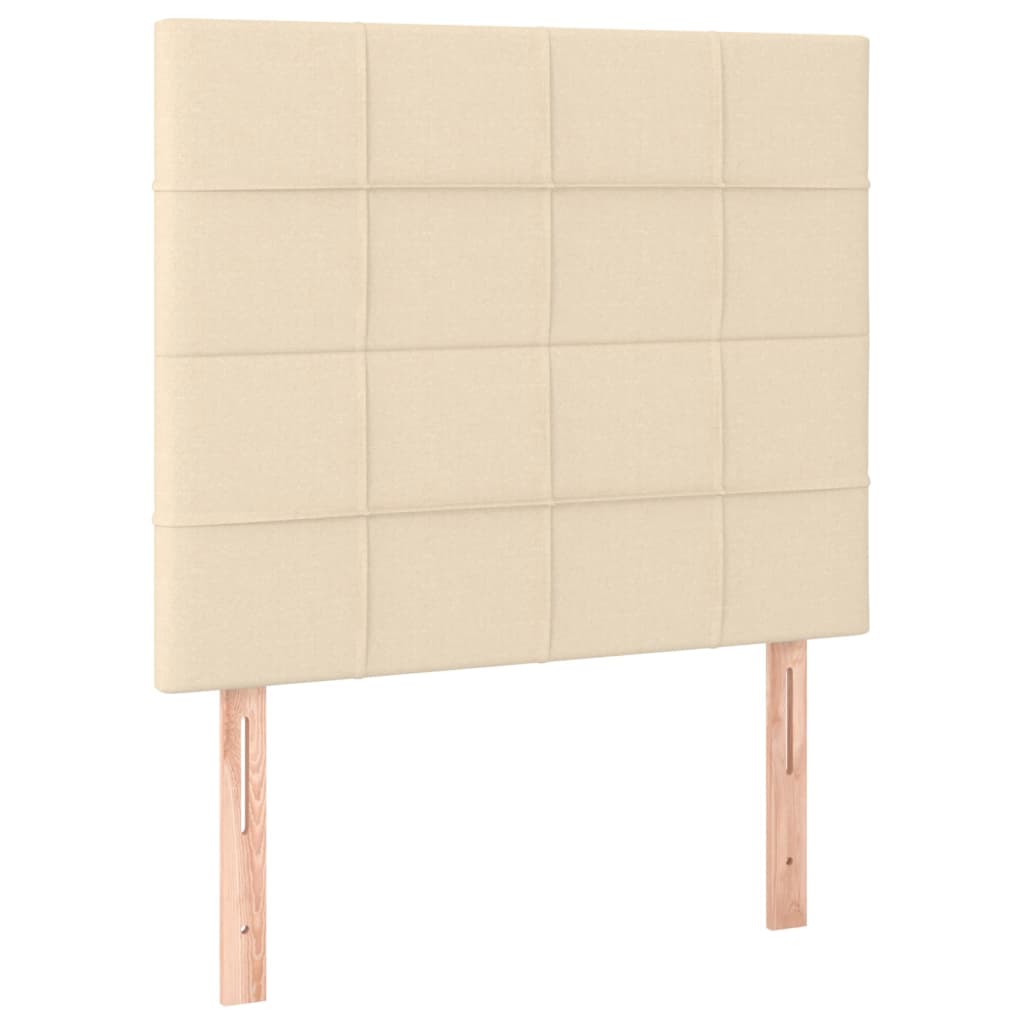 sengegavl cremefarvet 90x5x118/128 cm stof