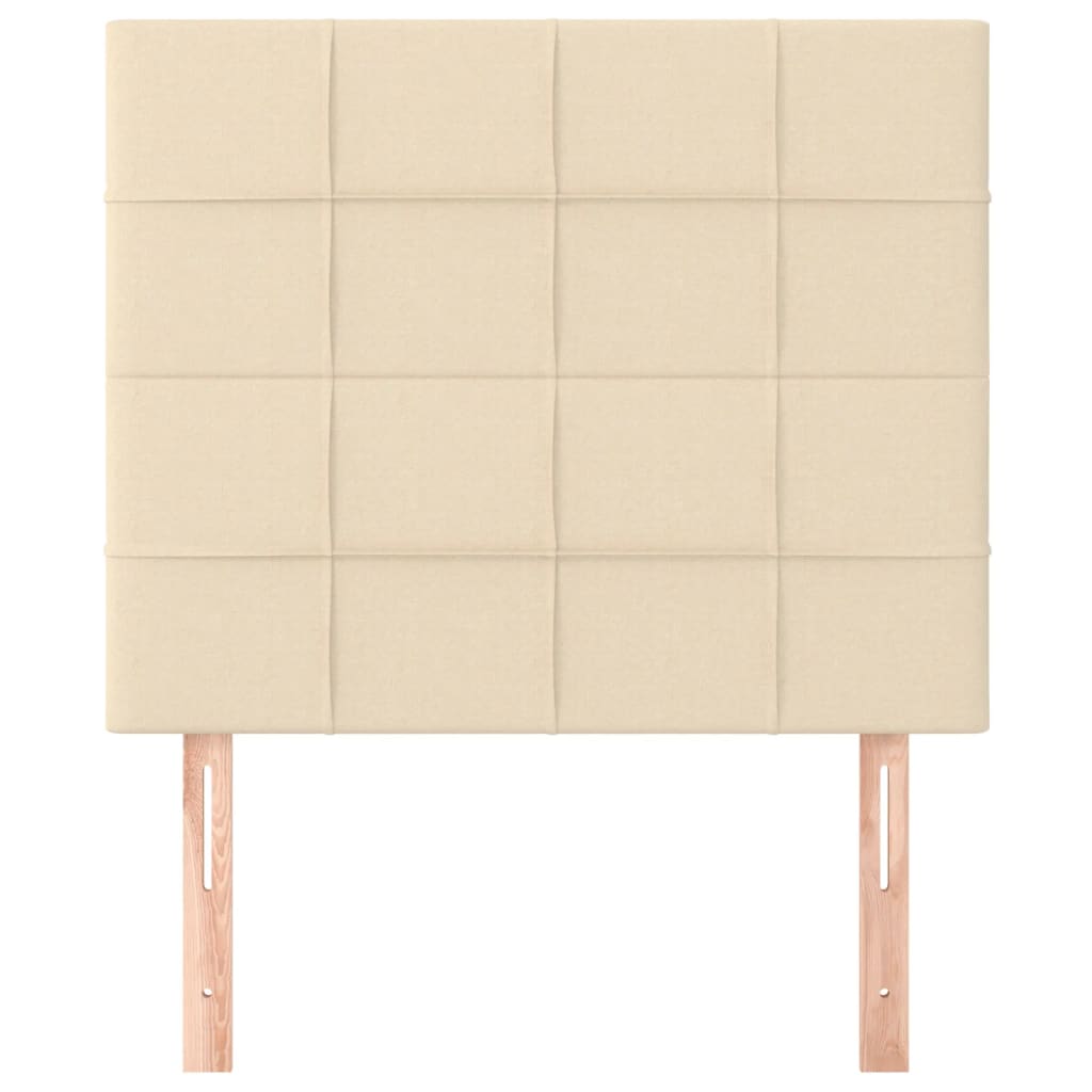 sengegavl cremefarvet 90x5x118/128 cm stof