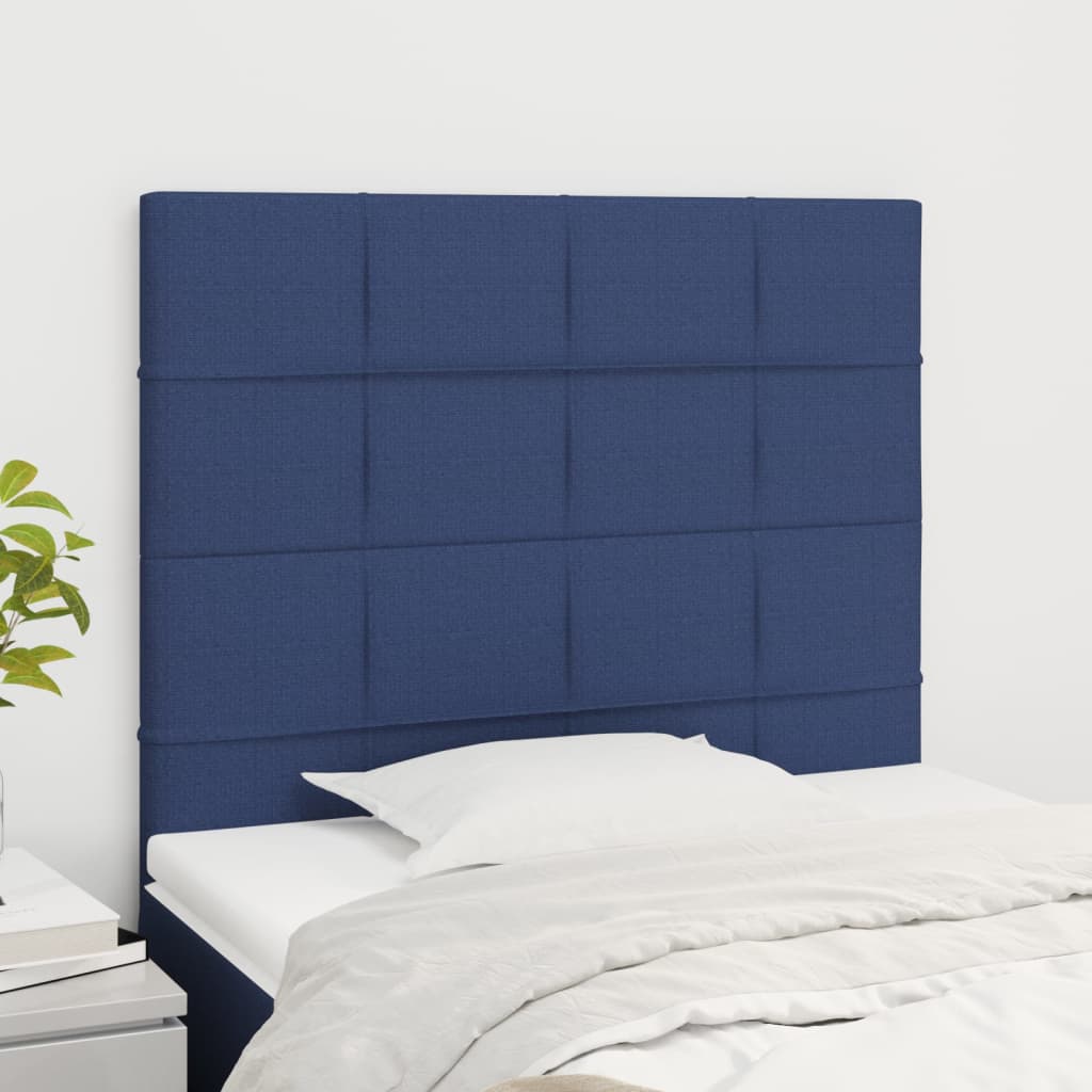sengegavl blå 90x5x118/128 cm stof