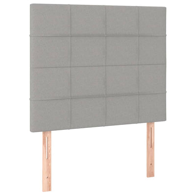 sengegavl lysegrå 100x5x118/128 cm stof