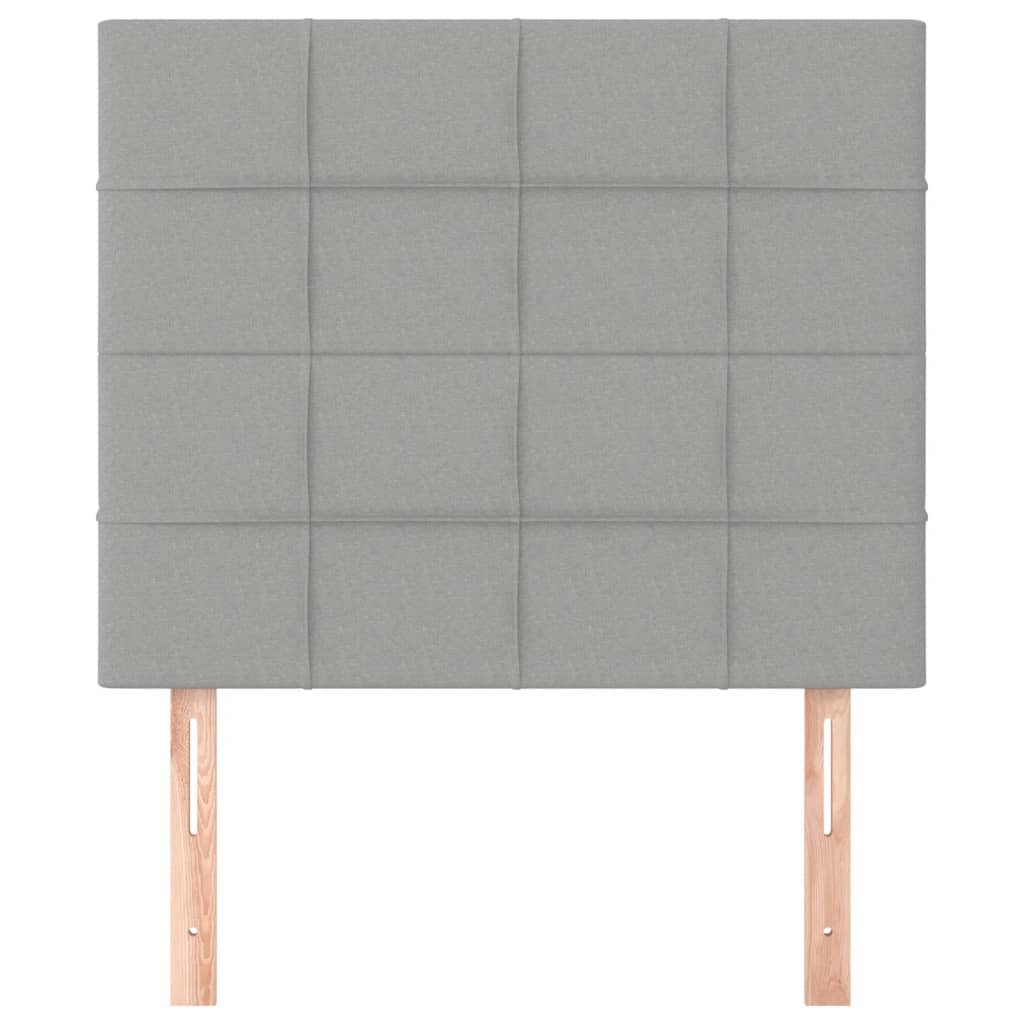 sengegavl lysegrå 100x5x118/128 cm stof