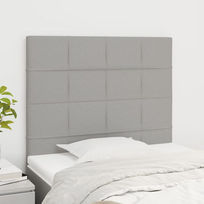 sengegavl lysegrå 100x5x118/128 cm stof