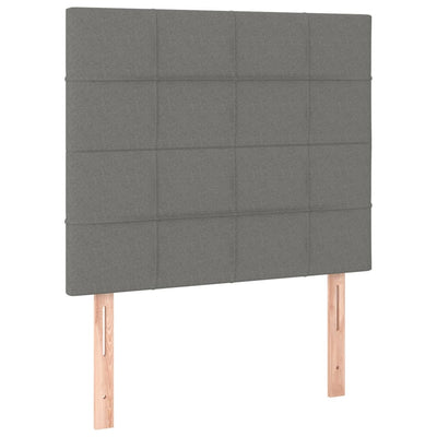 sengegavl mørkegrå 100x5x118/128 cm stof