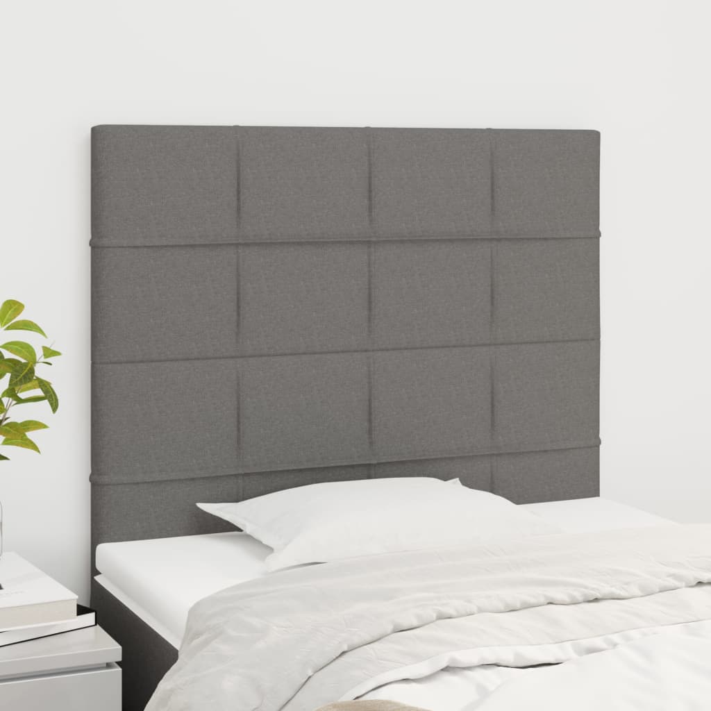sengegavl mørkegrå 100x5x118/128 cm stof