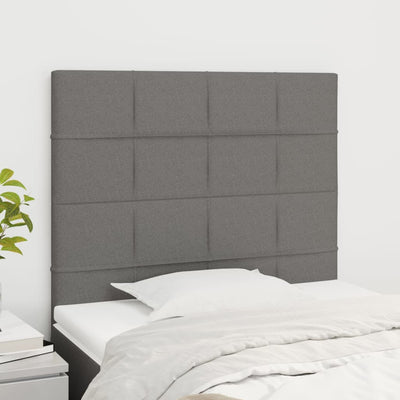 sengegavl mørkegrå 100x5x118/128 cm stof