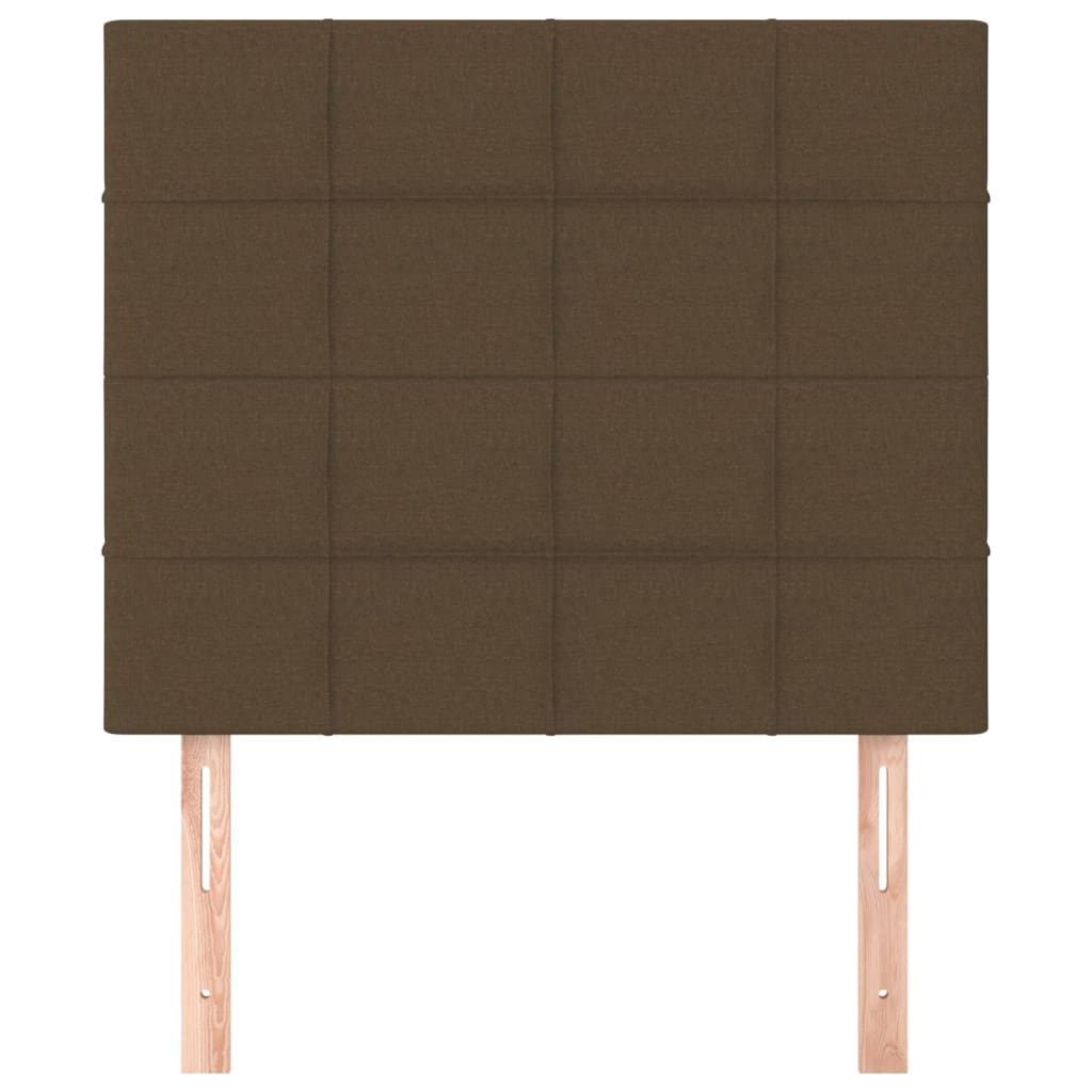 sengegavl mørkebrun 100x5x118/128 cm stof