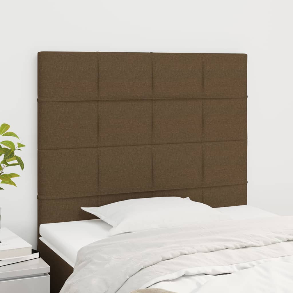 sengegavl mørkebrun 100x5x118/128 cm stof