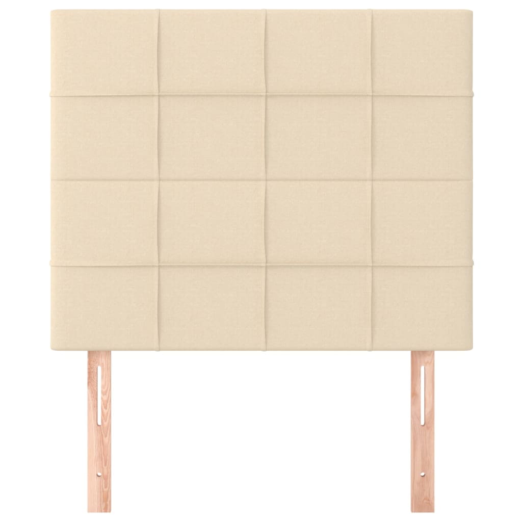 sengegavl cremefarvet 100x5x118/128 cm stof