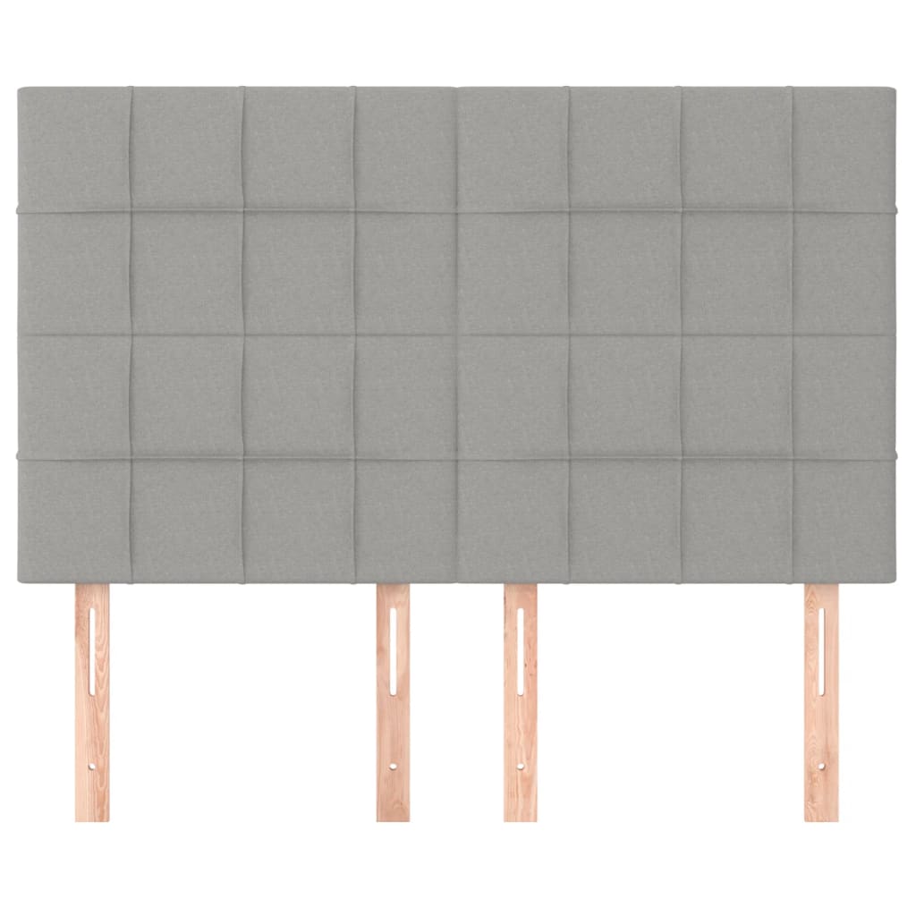 sengegavl lysegrå 144x5x118/128 cm stof