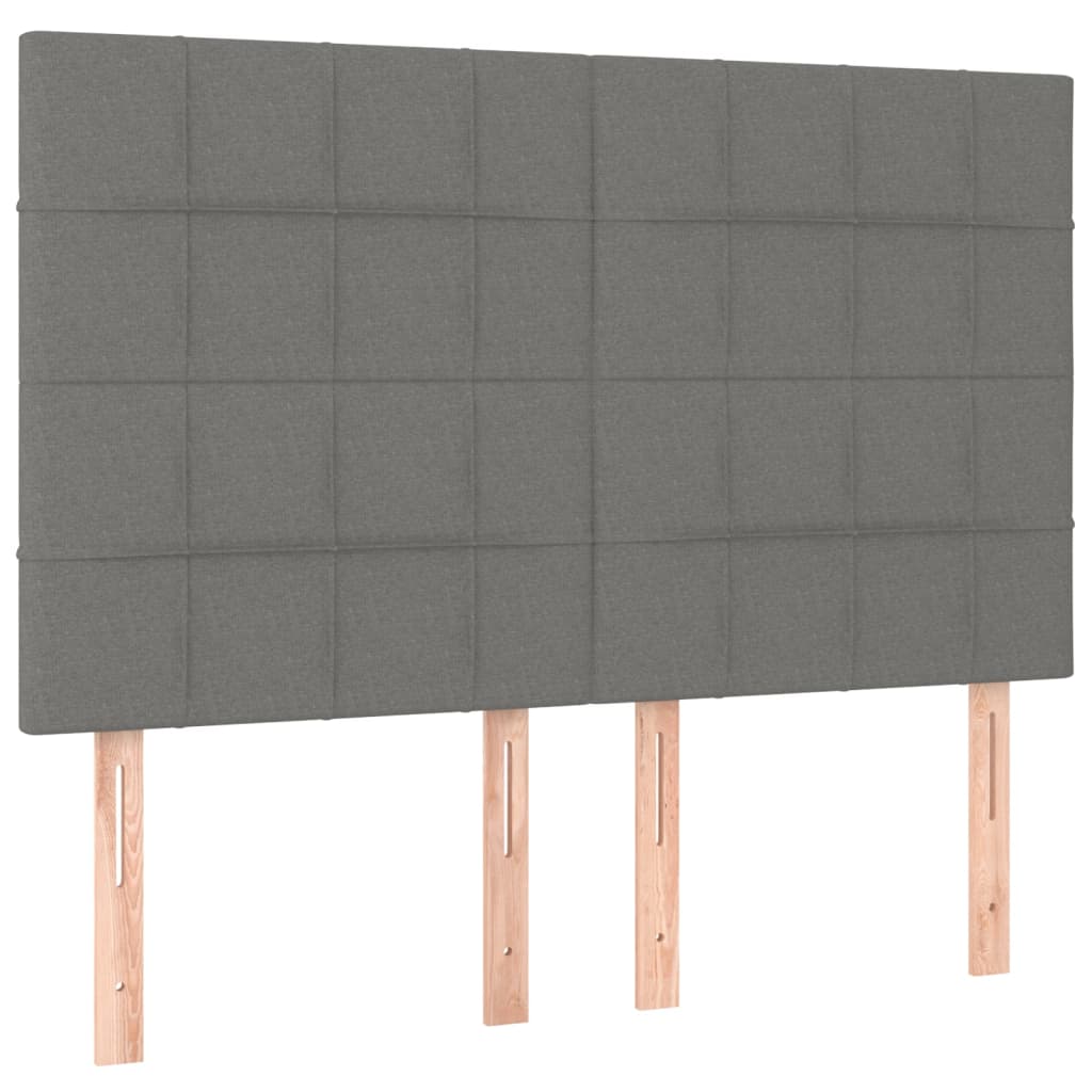 sengegavl mørkegrå 144x5x118/128 cm stof