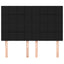 sengegavl sort 144x5x118/128 cm stof