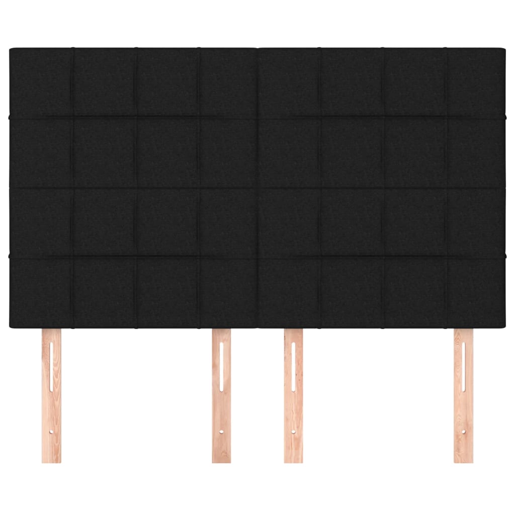 sengegavl sort 144x5x118/128 cm stof