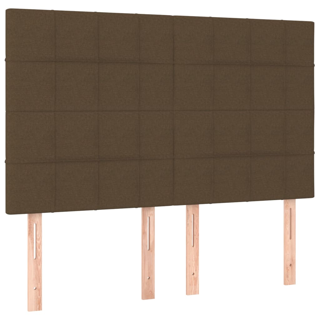 sengegavl mørkebrun 144x5x118/128 cm stof