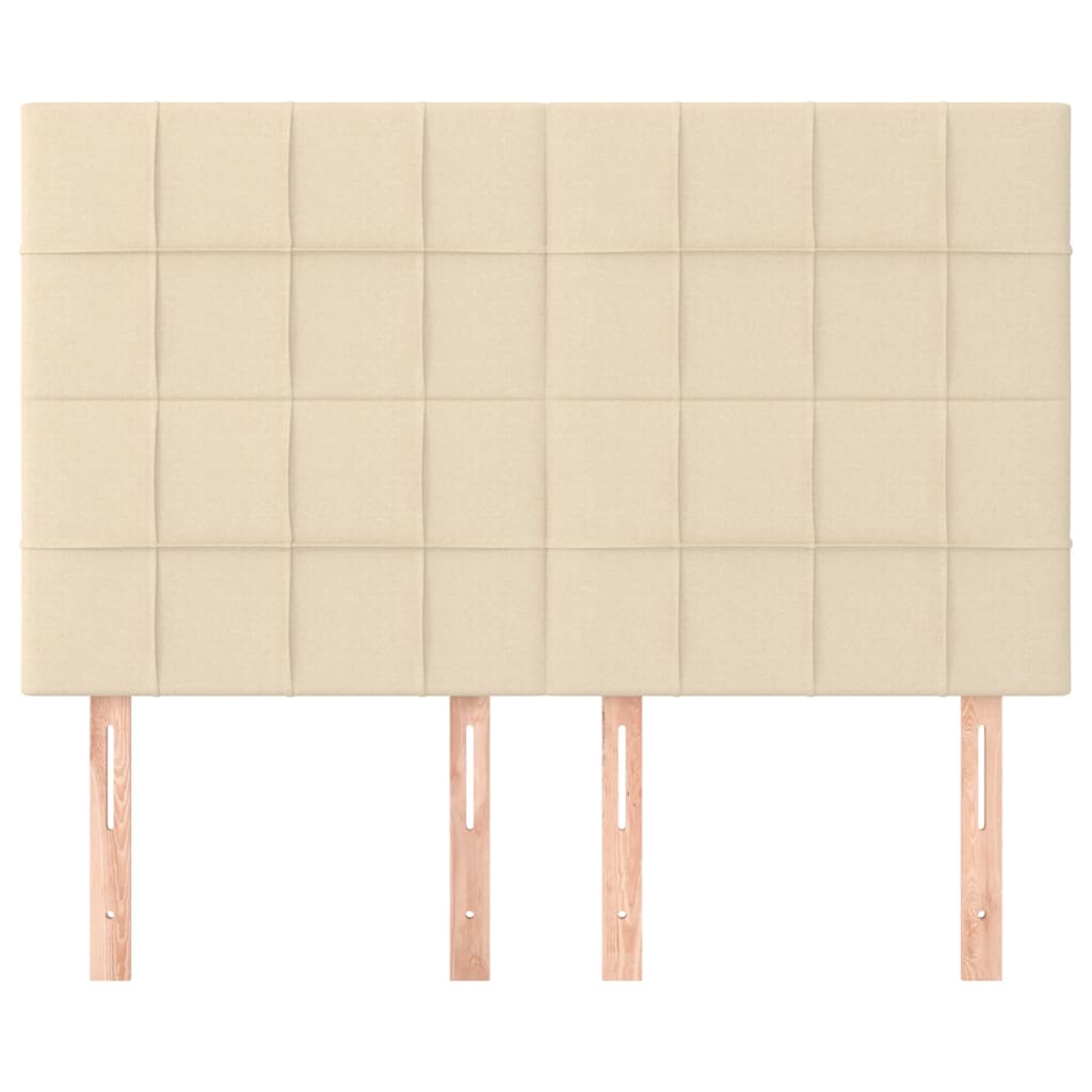 sengegavl cremefarvet 144x5x118/128 cm stof