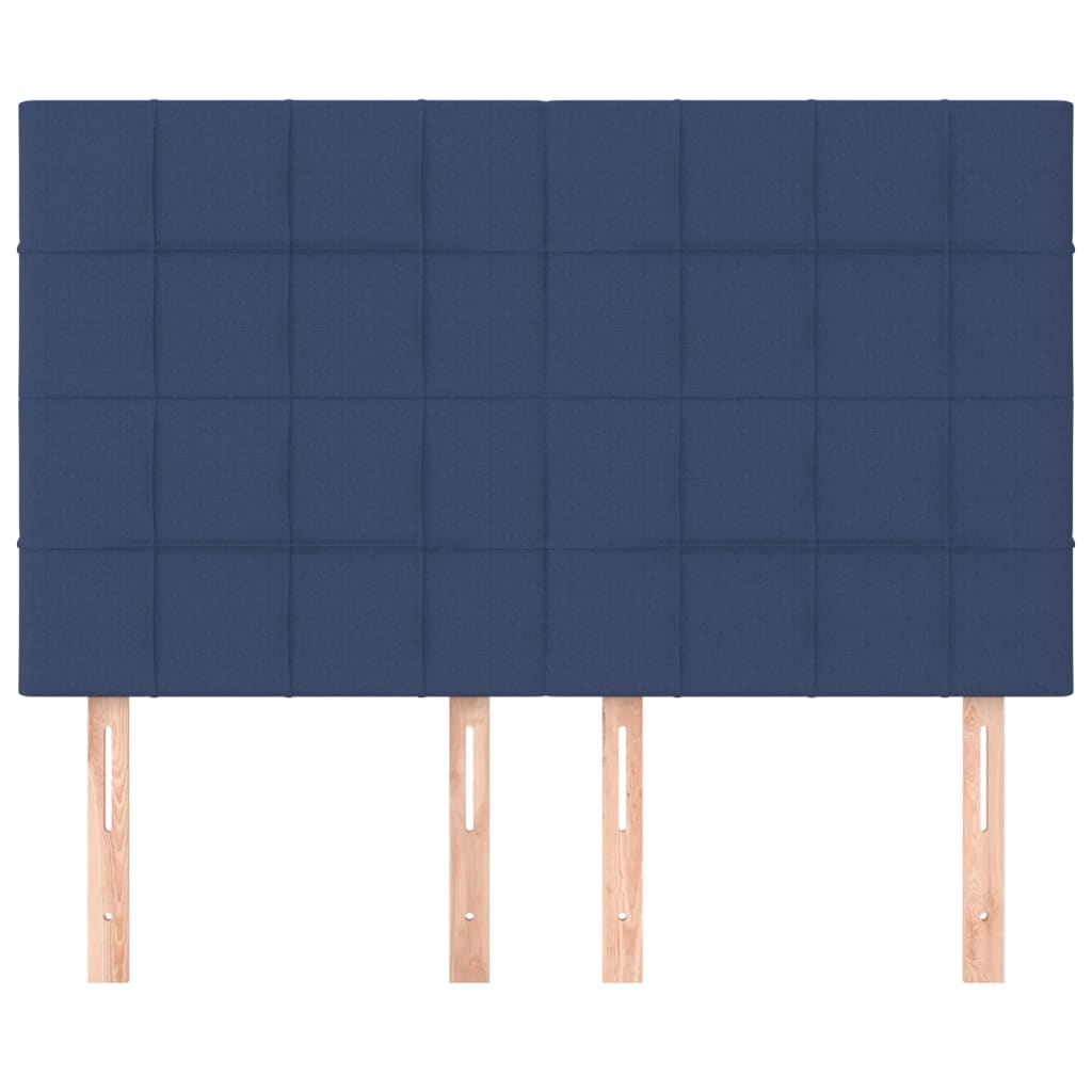 sengegavl blå 144x5x118/128 cm stof
