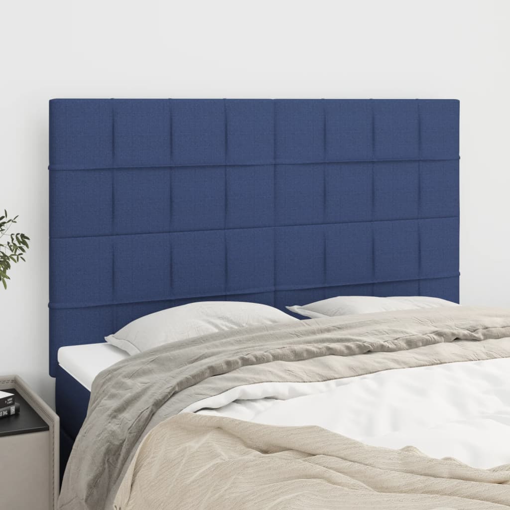 sengegavl blå 144x5x118/128 cm stof