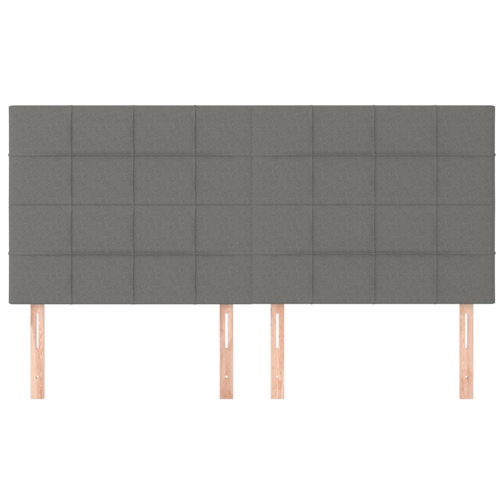 sengegavl mørkegrå 160x5x118/128 cm stof