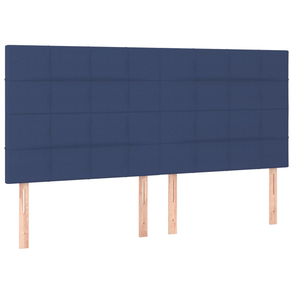 sengegavl blå 160x5x118/128 cm stof