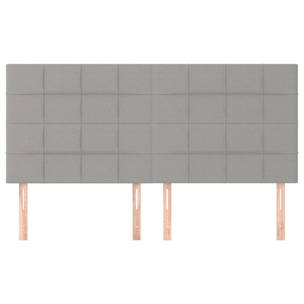 sengegavl lysegrå 180x5x118/128 cm stof