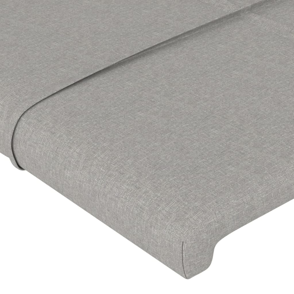 sengegavl lysegrå 180x5x118/128 cm stof