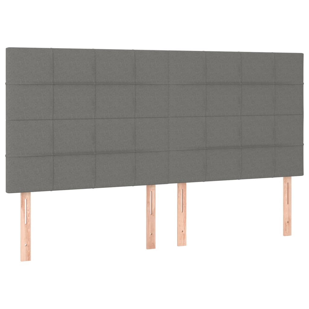 sengegavl mørkegrå 180x5x118/128 cm stof