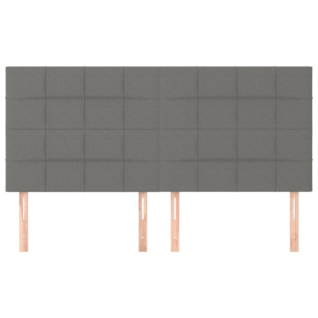 sengegavl mørkegrå 180x5x118/128 cm stof