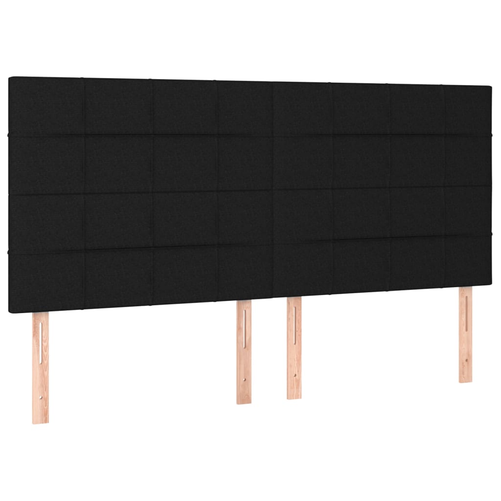 sengegavl sort 180x5x118/128 cm stof