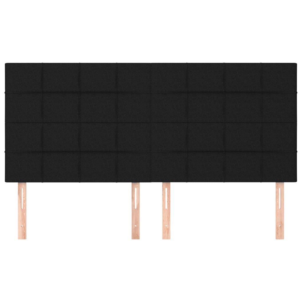 sengegavl sort 180x5x118/128 cm stof