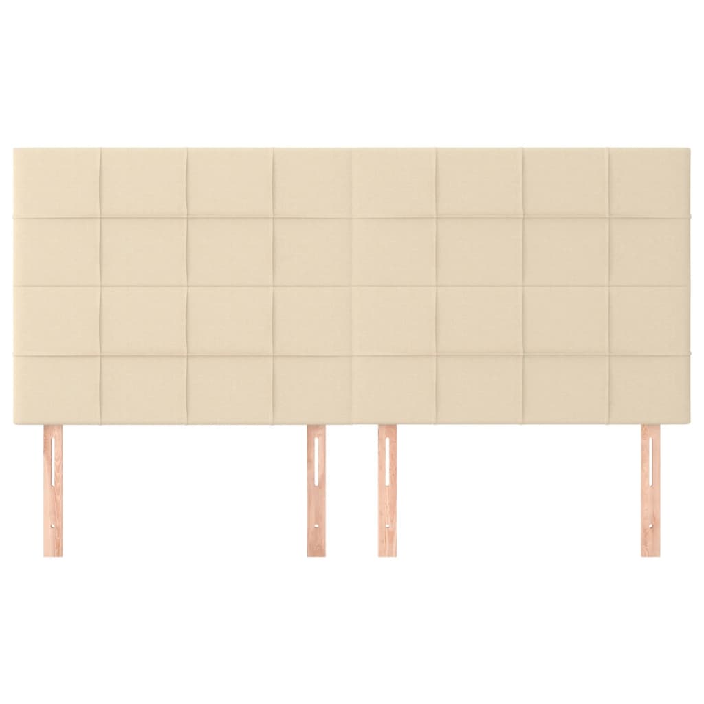 sengegavl cremefarvet 180x5x118/128 cm stof