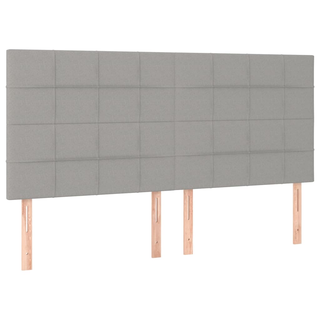 sengegavl lysegrå 200x5x118/128 cm stof