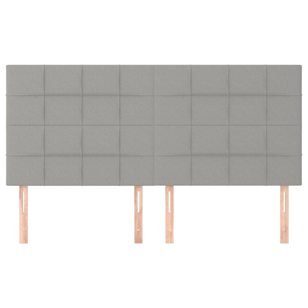 sengegavl lysegrå 200x5x118/128 cm stof