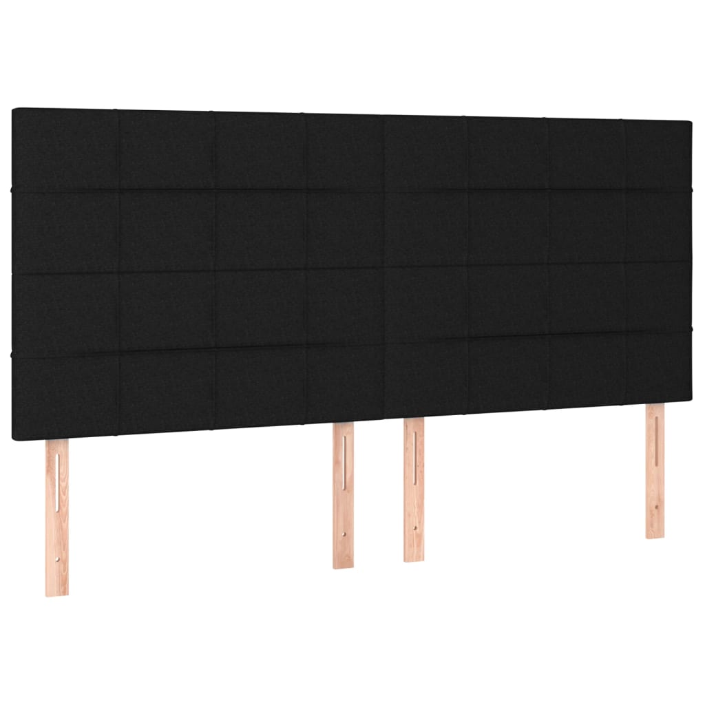 sengegavl sort 200x5x118/128 cm stof