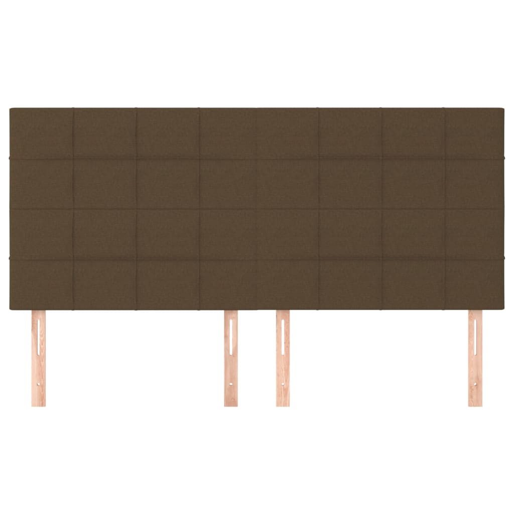 sengegavl mørkebrun 200x5x118/128 cm stof