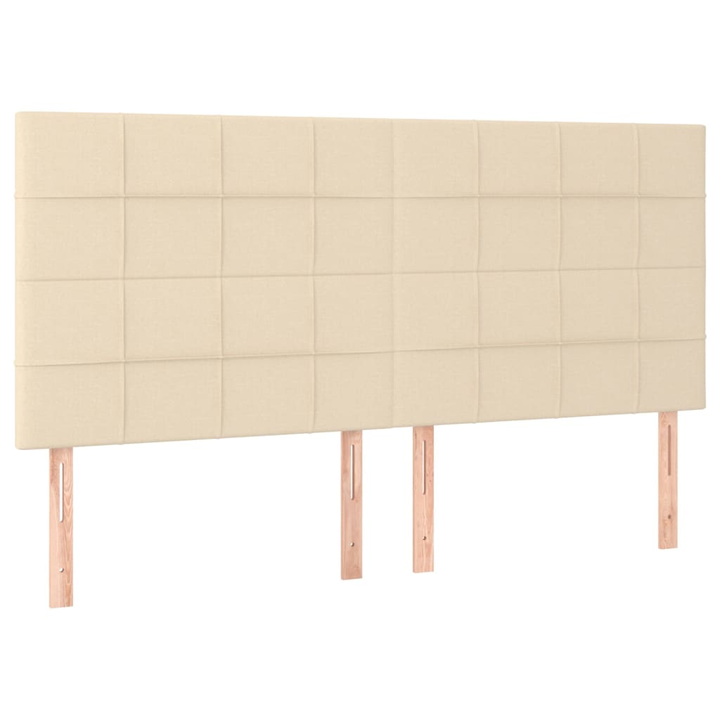 sengegavl cremefarvet 200x5x118/128 cm stof