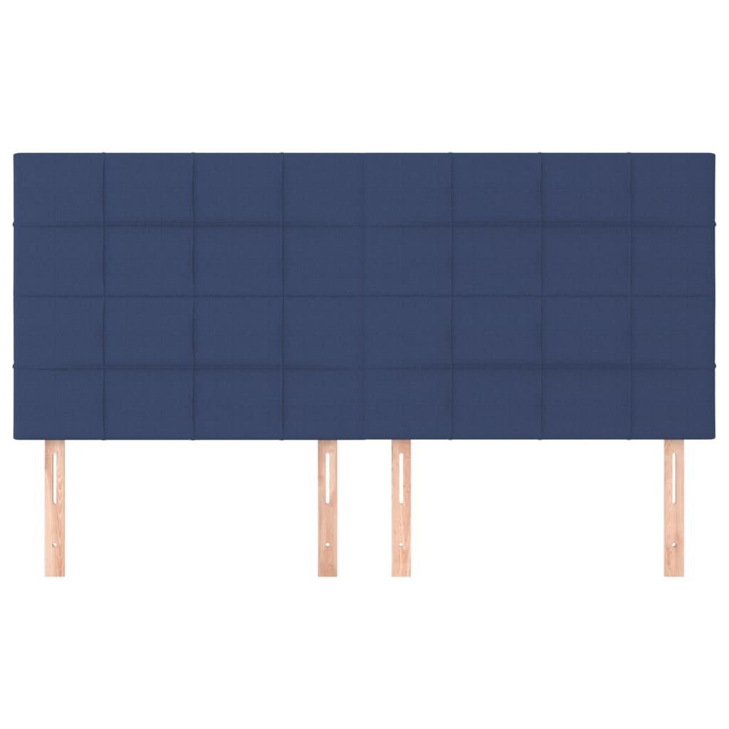 sengegavl blå 200x5x118/128 cm stof