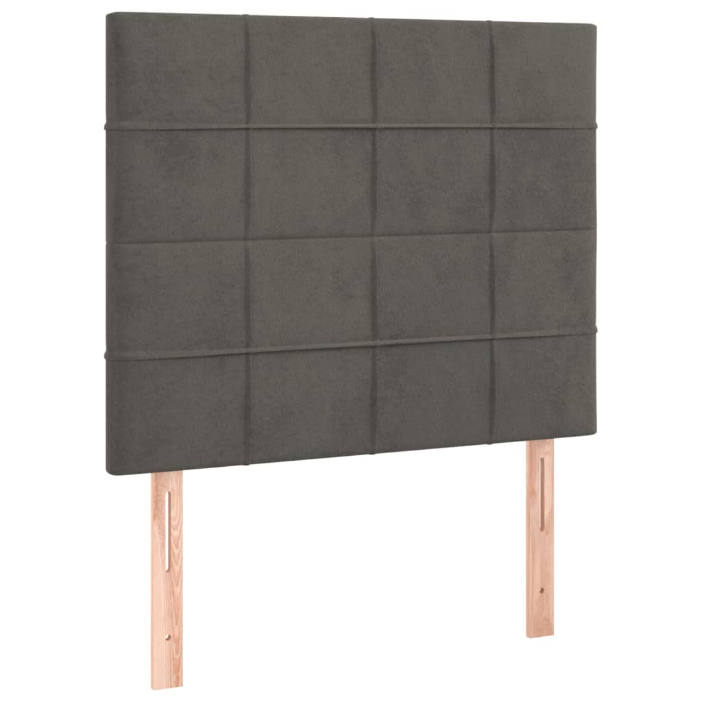 sengegavl mørkegrå 80x5x118/128 cm fløjl