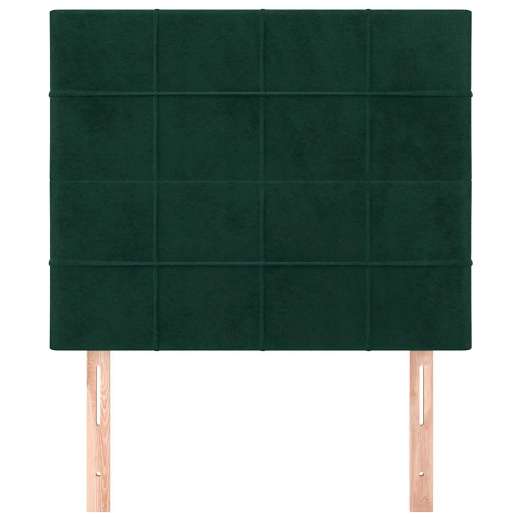 sengegavl mørkegrøn 80x5x118/128 cm fløjl