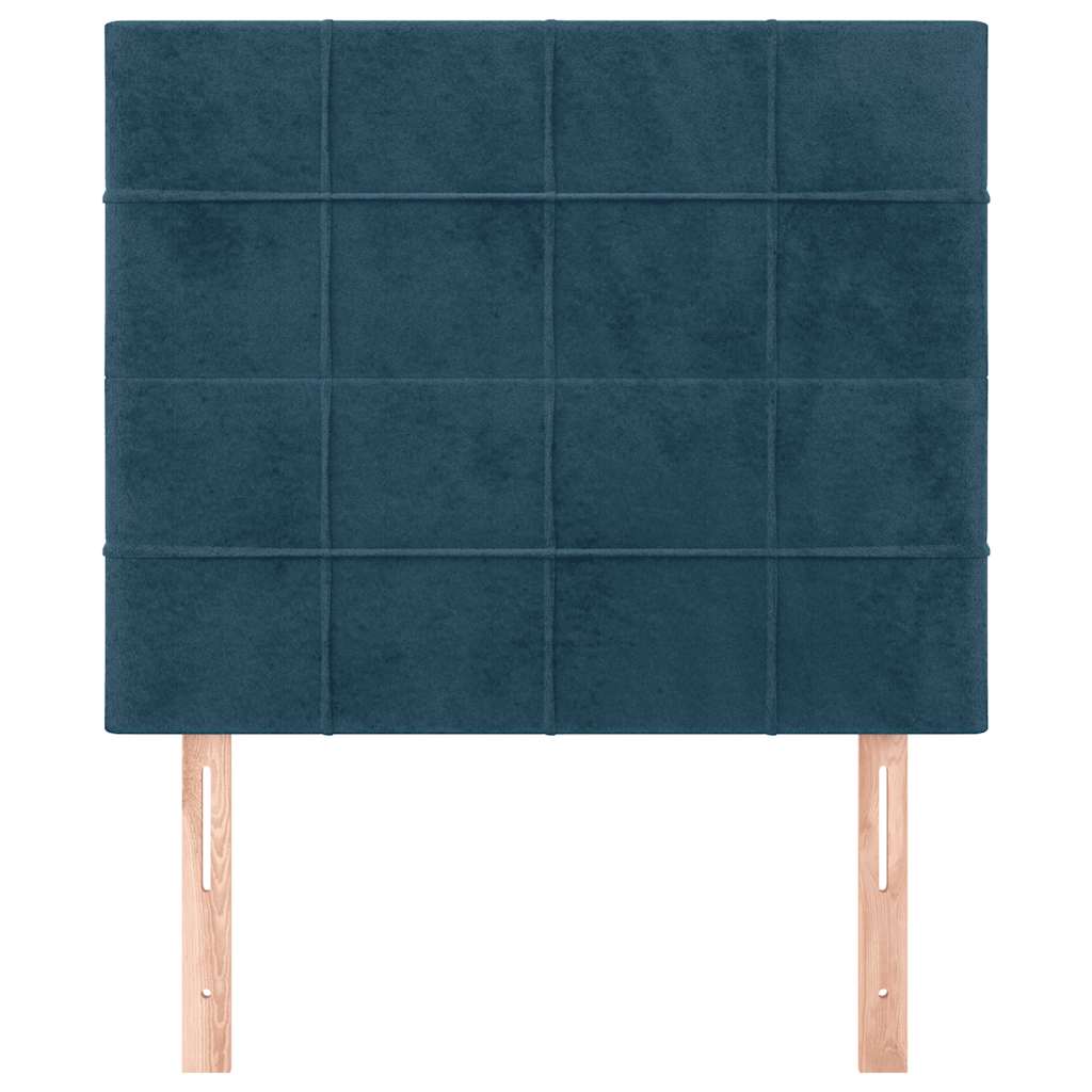 sengegavl mørkeblå 80x5x118/128 cm fløjl