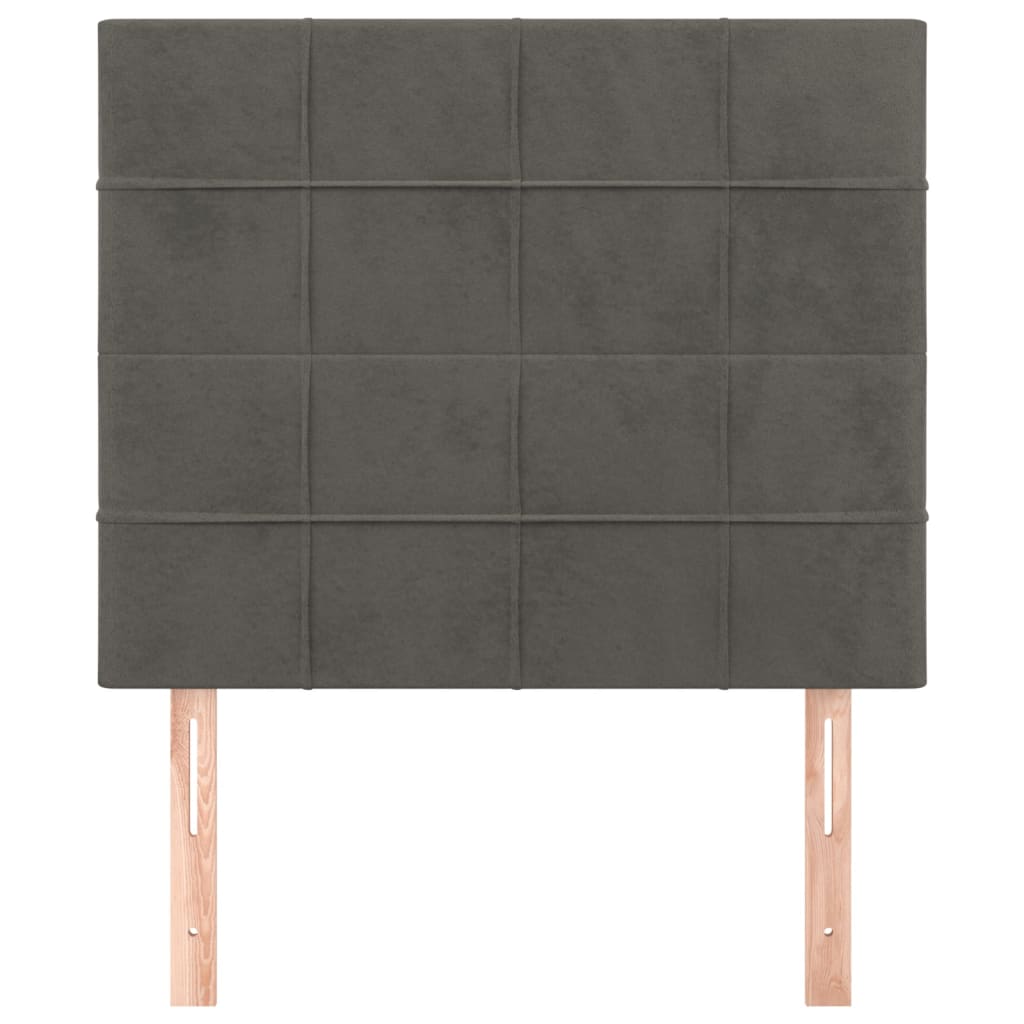 sengegavl mørkegrå 90x5x118/128 cm fløjl