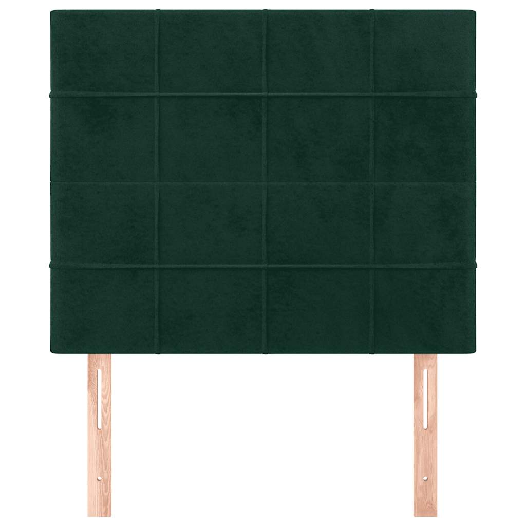 sengegavl mørkegrøn 90x5x118/128 cm fløjl