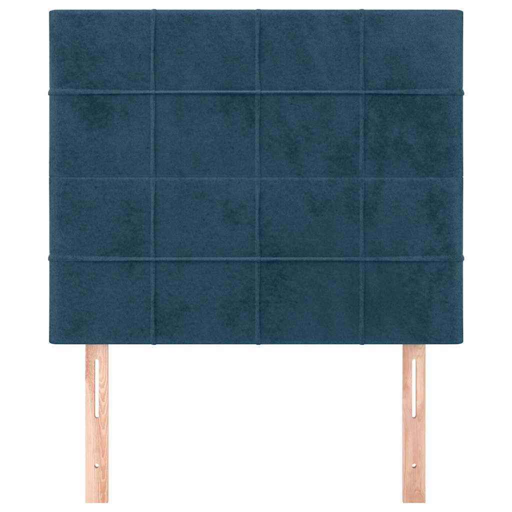 sengegavl mørkeblå 90x5x118/128 cm fløjl