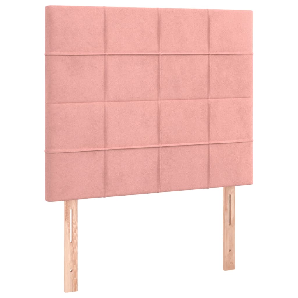 sengegavl lyserød 90x5x118/128 cm fløjl