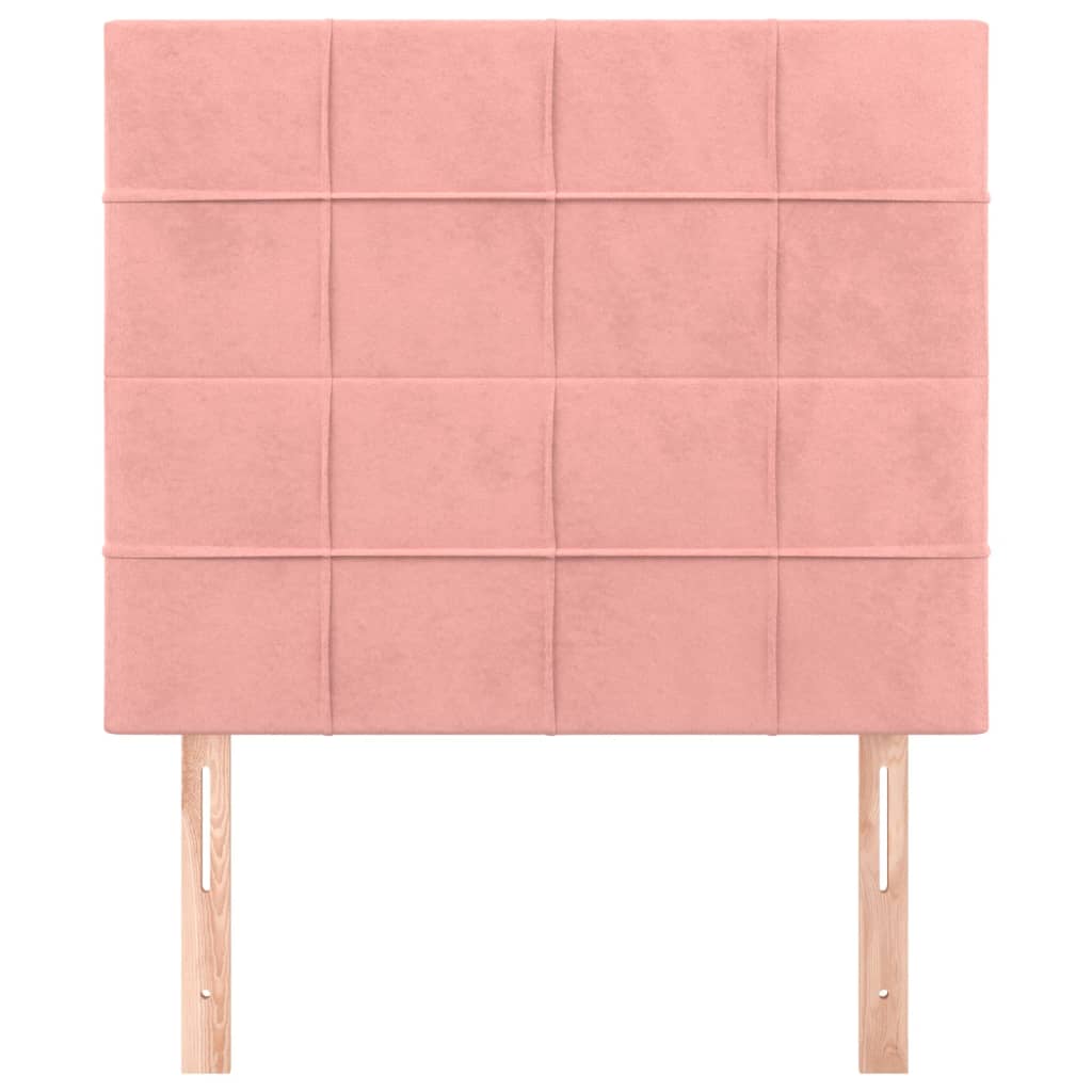 sengegavl lyserød 90x5x118/128 cm fløjl