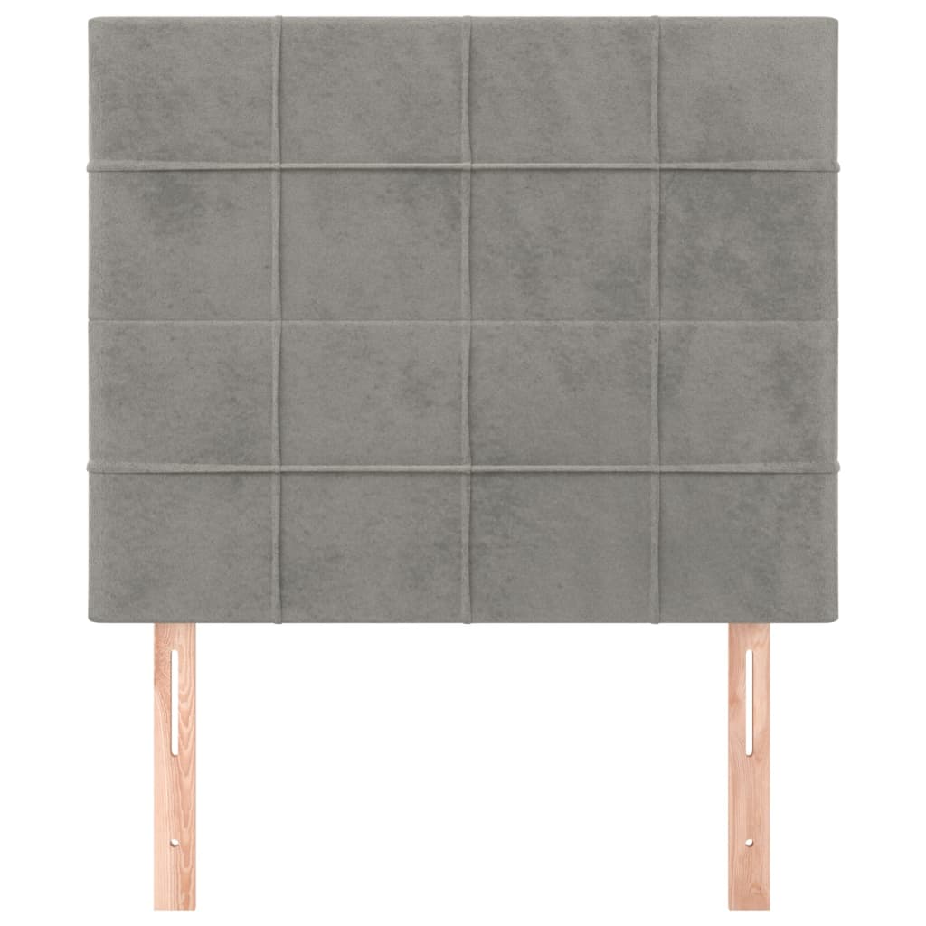 sengegavl lysegrå 100x5x118/128 cm fløjl