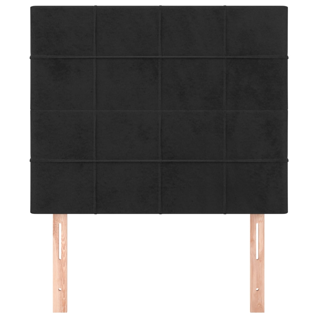 sengegavl sort 100x5x118/128 cm fløjl