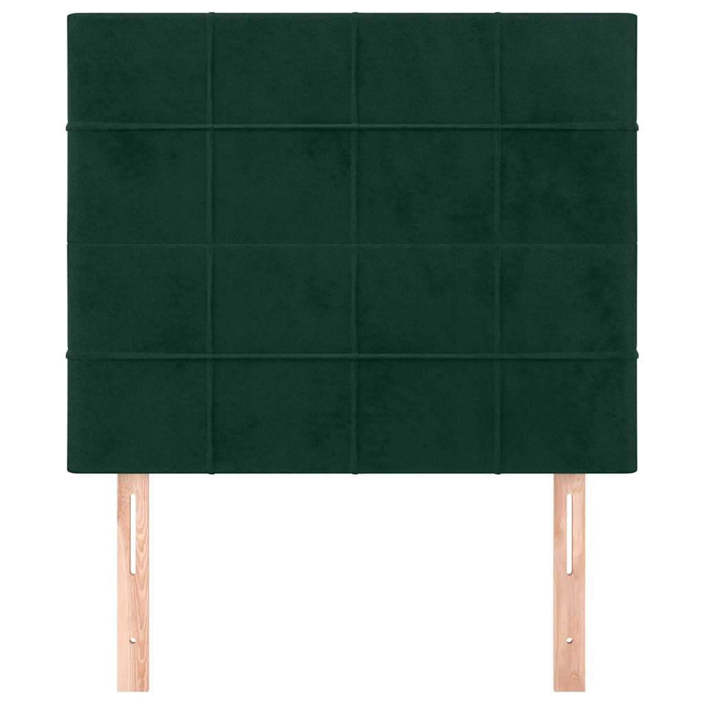sengegavl mørkegrøn 100x5x118/128 cm fløjl