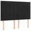 sengegavl sort 144x5x118/128 cm fløjl
