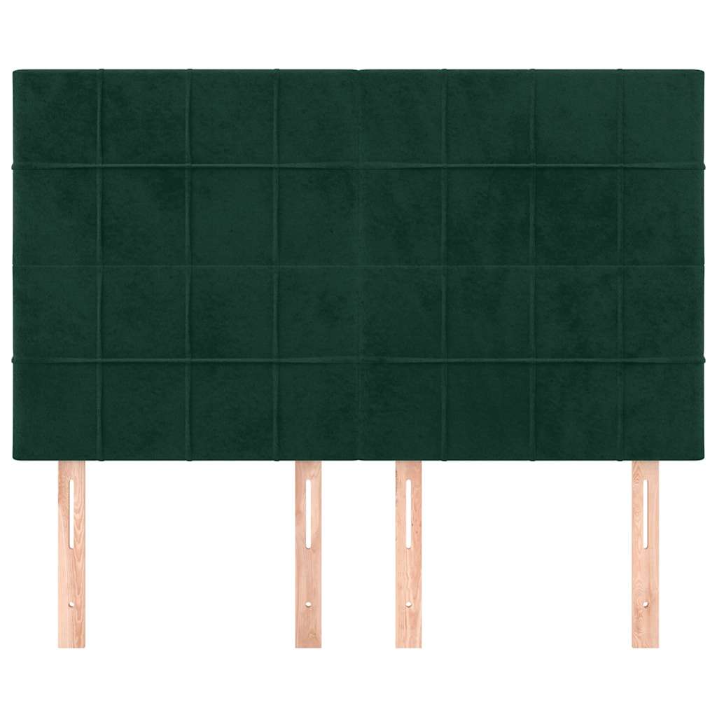sengegavl mørkegrøn 144x5x118/128 cm fløjl